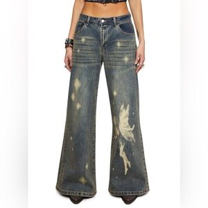Current Mood Fairy Core Baggy Wide Leg Jeans